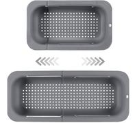 Passoire d'évier extensible - Matériau PP alimentaire - Trous de drainage efficaces - Porte-séchage rapide pour vaisselle - Facile