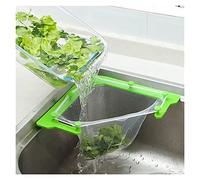 Passoire Drain Panier Passez l'évier de l'évier de coin à l'épouse de l'évacuation des ordures de déchets de l'évier triangulaire Porte-robuste 1 support et 100 sac filtrant Kitchen Strainer
