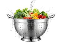 Passoire en acier inoxydable - Passoire en métal avec poignée pour un drainage rapide des aliments | Cuisine en fine avec bol à rondelle, poignées de préhension pour pâtes, légumes, riz, fruits