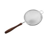 Passoire en acier inoxydable, tamis à mailles fines et réutilisables, avec poignée en bois, filtre de cuisson pour brassage, friture, lavage du riz, thé, jus de fruits, cuisine, 23 x 10 cm