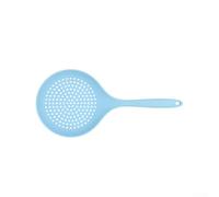 Passoire en silicone de qualité supérieure - Long manche - Ustensile de cuisine anti-adhésif - Écumoire sûre pour pâtes et légumes - 36 cm (bleu)