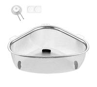 Passoire Evier Cuisine, étagère de Vidange D'évier en Acier Inoxydable Panier D'évier Triangulaire Panier de Drainage Evier avec Ventouses pour Filtrer Passoire d'angle Égouttoir Cuisine