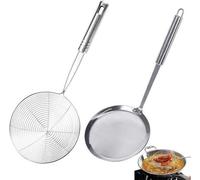 Passoire fine, lot de 2 passoires de cuisine en acier inoxydable, passoire fine, passoire à centrifuger, poêle à frire, passoire à friture, pour la cuisine, séparation des taches d'huile, de graisse e