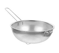 Passoire Inox Drainage Rapide, la Cuisine Panier Filtre, à Poignée Unique | Acier Inoxydable Argenté, Petits Trous Serrés, pour Légumes et Fruits de Mer, Rinçage Pratique