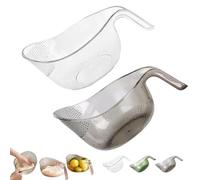 Passoire Multifonctionnelle À Riz Avec Poignée, Panier De Drainage Transparent, Grand Lave-riz Et Lave-haricots, Passoire Et Égouttoir, Passoire De Cuisine Multifonctionnelle Pour (Blanc + Gris)