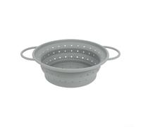 Passoire pliable en silicone pour cuisine avec efficacité de drainage, stabilité antidérapante et facteur de pliage peu encombrant pour petits espaces (gris)