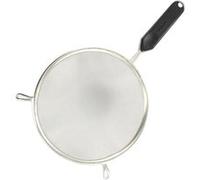 Fackelmann 42346 Passoire tamis, passoire, passoire avec manche, passoire de cuisine, tamis, tamis de cuisine, Acier étamé, Plastique, Noir, 18 cm