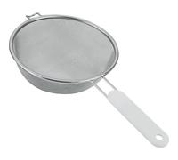 Passoire tamis à manche - D : 14 cm - inox et plastique - blanc