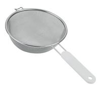 Passoire tamis à manche - D : 7 cm - inox et plastique - blanc