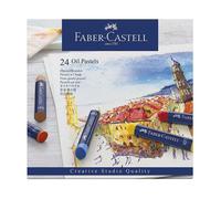 Pastels à l'huile - FABER-CASTELL - Boîte de 24 pastels - Qualité studio - Enrobage papier - Diamètre 11 mm