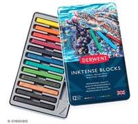 Pastels secs Derwent Inktense Bâtonnets - Boîte métal de 12 pastels G