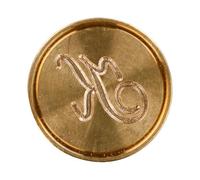Pastille laiton sceau sur broche lettre anglaise - k