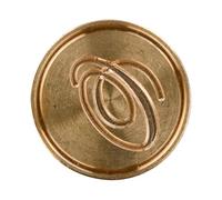 Pastille laiton sceau sur broche lettre anglaise - o