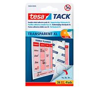 tesa Pastilles adhésives Tack XL transparentes – Étui de 36
