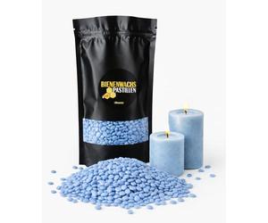 Pastilles de cire d'abeille, 1000 g, de couleur bleue, pour bougies et cosmétiques