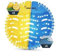 Pastilles Urinoir 12 Pièces Urinal Screen pour Urinoir Désodorisant Protection anti-éclaboussures contre les odeurs pour les toilettes dans les salles de bain les bureaux avec gants gratuits