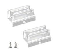 Pastlla Lot de 2 guides de bas de porte de douche coulissante avec vis, guide de porte en acrylique transparent sans cadre, canaux de 9,5 mm pour porte de douche en verre, guide inférieur en plastique