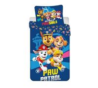 Pat Patrouille Chase Marcus Ruben Stella Housse de Couette 140x200 + Taie | Parure de lit réversible 1 personne | Polycoton séchage rapide | Nickelodeon officiel | Enfant 3-8 | Cadeau | Idée cadeau