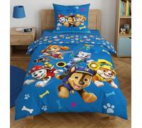 Pat Patrouille Housse de Couette 140x200 + Taie 63x63 Microfibre Bleu Fille | Parure de lit réversible 1 personne | Microfibre douce séchage rapide Oeko-Tex | Nickelodeon | Enfant 3-8 | Cadeau