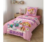 Pat Patrouille Housse de Couette 140x200 + Taie 65x65 Skye Everest Oeko-Tex | Parure de lit réversible 1 personne | Microfibre séchage rapide Oeko-Tex | Nickelodeon | Fille 3-8 | Cadeau | Idée cadeau