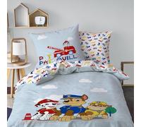 Pat Patrouille Patboy Parure de lit imprimée 100% coton Licence officielle | Housse de Couette 140x200 cm + 1 taie 63x63 cm | Fermeture avec rabat | Chambre enfant, lit 1 place | Certification Oeko-Tex