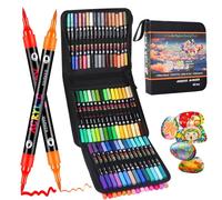 Patamiyar Feutre Acrylique, 120 Couleurs 60 Pièces Marqueurs Peinture Acrylique pour Roche, Marqueur Acrylique Permanent Peintures Acryliques pour Pierres Bois Verre Toile Papier Céramique DIY