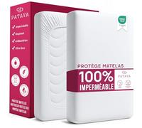 PATAYA Protège Matelas 140 x 190/200 cm Imperméable - Surmatelas Alèse Oeko-TEX 100, Anti-Acarien, Hypoallergénique, Élastique Tout Autour, pour Matelas Jusqu’à 30 cm