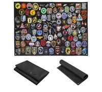 Patch Militaire, Patch Scratch, Tableau Scratch Pour Ecusson, Panneau Scratch Avec œIllets, Pliable Tableau Scratch Pour éCusson (Noir, M)