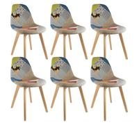 Lot de 6 chaise altobuy interieur non empilable non pliable en bois massif H. 87 cm Multicolore G