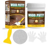 Pate a Bois Rebouchage, Mastic Bois Polyvalent pour Reparation Meubles et Sols, 250g Pate a Bois Blanche - Formule Rapide, Ponçable et Peignable pour Fissures, Trous et Imperfections
