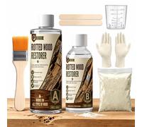 Pate A Bois Rebouchage, Resine Epoxy Boiss avec Durcisseur Bois pour Bois | Poudre de Bois 100 Mesh pour Renforcer, Remodeler et Réparer le Boise Pourri