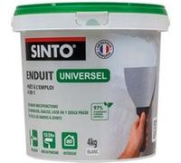 SINTO - Enduit Universel Pâte - Rebouche, Egalise, Colle et Lisse - Prêt à l'Emploi - Usage Intérieur - Technique Professionnelle - Format économque - Seau de 4kg