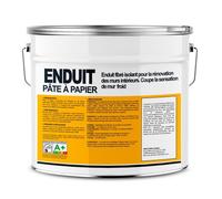 Pâte à papier à base de fibres naturelles, enduit décoratif, crépi intérieur, thermo-isolant 15 Kg Blanc
