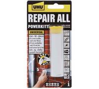 UHU Colle à réparer Powerkitt universel - Pâte époxy 2 composants pour coller, combler, étanchéifier, réparer, intérieur et extérieur, Gris, 60g
