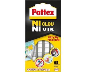 Pâte de fixation - PATTEX - 65 pièces - Repositionnable - Réutilisable - Idéal pour décoration