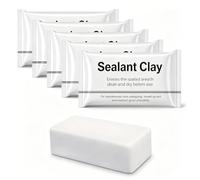 Pâte de Rebouchage Blanche Mastic Malléable pour Murs，5pcs | Pâte malléable, hydrofuge, blanc mat, trous fissures murs, climatiseur, tuyau, sans outil ni mélange, sachets individuels