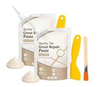 Pâte De Réparation Pour Joints De Carrelage Effet Marbre Beige, 100 G (2) | Réparation De Joints De Carrelage Beige, Résistante à L'eau Et à Séchage Rapide, Pour Salle De Bain, Douche, Cuisine Et Sols