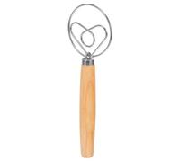 Pâte sans Couture 25cm en Acier Inoxydable à Manche Chêne | Boucle Spiralée Facile à Contrôler, pour Œufs et Pâtes, Pâtisserie Maison ou Préparation Professionnelle, Poignée Lisse