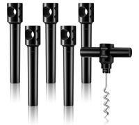 Patelai Lot de 6 tire-bouchons de poche de voyage en plastique pour bouteille de vin de restaurant, camping, cadeau de voyage (noir)