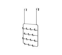 Umbra Estique Portemanteau de porte multifonction avec 14 crochets, crochets de porte sans perçage, multi-organiseur suspendu sur la porte, Noir/Noyer