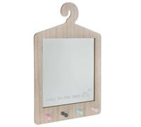 Patère 4 têtes avec miroir - Naturel