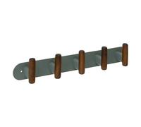Paris Prix – Patère murale Cassie – 5 crochets 40 cm – Vert et bois