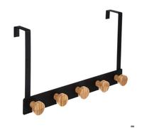Patère 5 têtes métal et bambou noir - 5 five simply smart