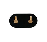 Patère adhésive Fixeo 2 crochets en métal et bambou ovale 9cm Noir & Naturel