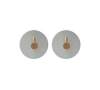 Patère Adhésive Fixeo Métal & Bambou Lot de 2 5,2x5,2cm Blanc & Naturel