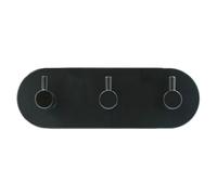 Patère Adhésive Ovale 3 Crochets Fixeo 14cm Noir