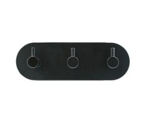 Patère Adhésive Ovale 3 Crochets Fixeo 14cm Noir