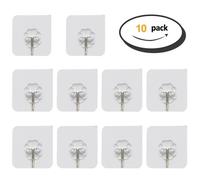 Patère adhésive transparente pour serviettes et torchons - 10pcs