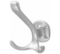 Patère double - aluminium - argent - type 0028 - 2 crochets HERMETA