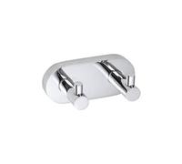 Patère double OMEGA en chrome 12x5,5x5cm
